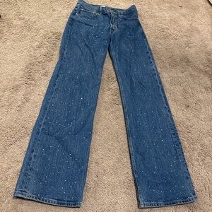 Abercrombie & Fitch Flare Jeans with rhinestones